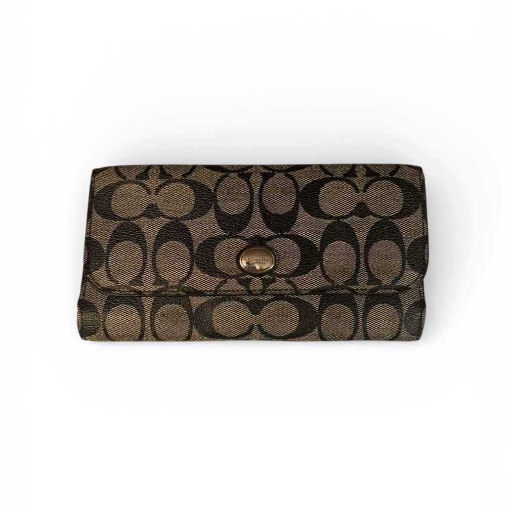 Coach Black and Gray Signature Wallet